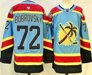 Men%27s Florida Panthers #72 Sergei Bobrovsky Blue 2024 Reverse Retro Stitched Jersey